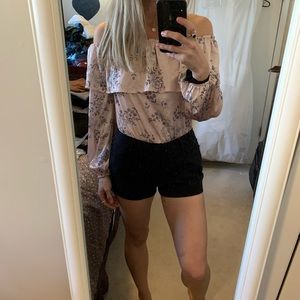 Missguided off the shoulder floral bodysuit